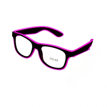 Elegani Pink LED Glow Glasses - Light Up Party Eyewear for Festivals, Birthdays & Night Events PH-GLW-GLS-PNK