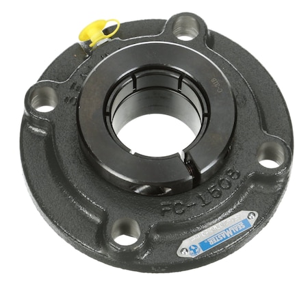 Sealmaster Mounted Cast Iron Flange Cartridge Ball Bearing - 52100 Bearing Steel, Black Oxided SFC-210TMC