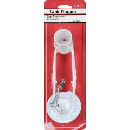 Westlake Pipe & Fittings Coast Wht Plastic Counter Balanced Flapper with SS Chain 04-1541