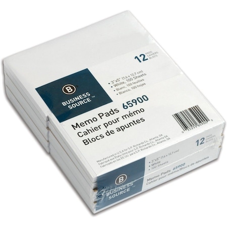 Business Source Writing Pad, Top, White, PK12 BSN65900
