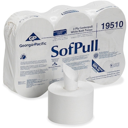 Georgia-Pacific SofPull, Center Pull, 2 Ply, 1000 Sheets, White, 6 PK 19510
