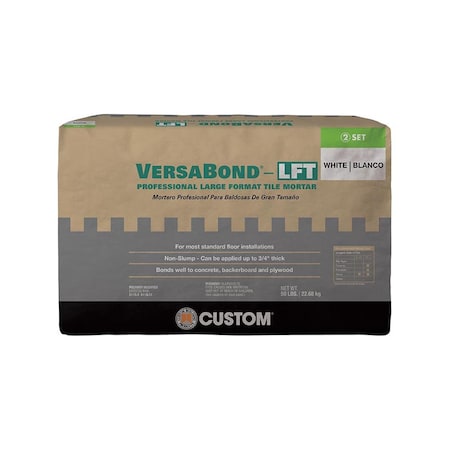 Custom 221826 50 lbs Versabond - Left Fortified Medium Bed Mortar - White 10186227894