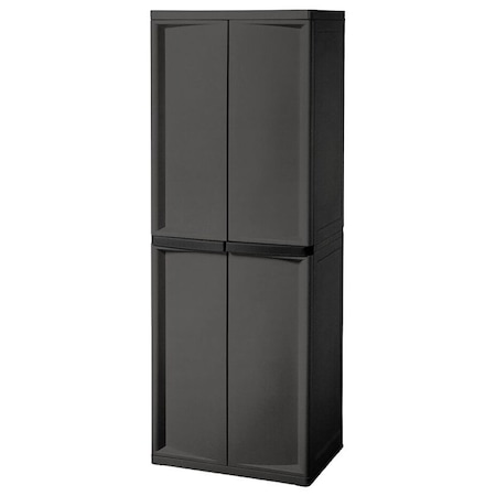 Sterilite Sterilite 01423V01 Shelf Cabinet, 4-Shelf, 25-5/8 in OAW, 69-3/8 in OAH, Gray 01423V01