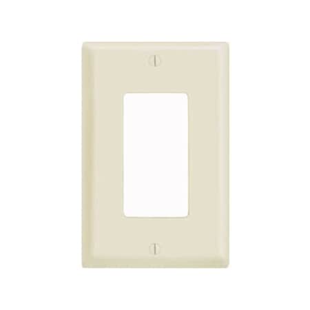 Leviton Decora Wallplate, Midway Size, Gang 1, Ivory 80601-I