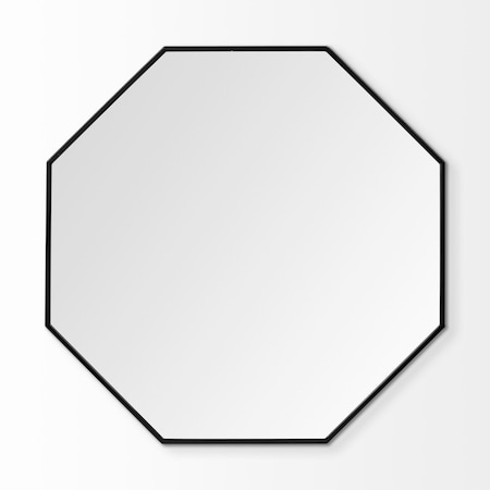 Homeroots 38" Black Octagon Metal Framed Bathroom Vanity Mirror 376412