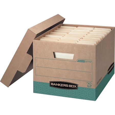Bankers Box File Box, 3-Ply Cardboard End; 2-Ply Cardboard Side; 2-Ply Cardboard Bottom, 12.75" W, 16.5" D 12775