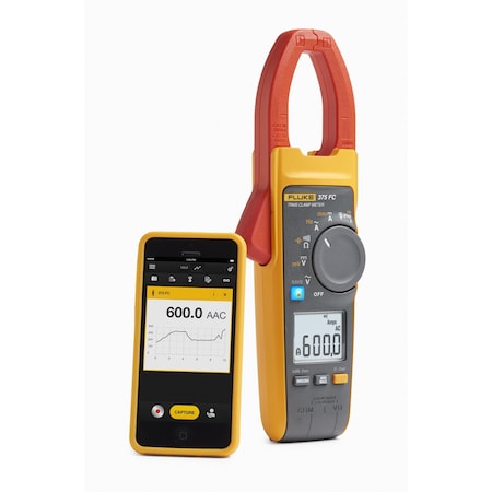 Fluke True RMS AC/DC Clamp, Cal Trace w/Data FLUKE-375 FC CAL