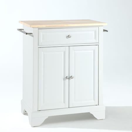 Crosley Lafayette Wood Top Portable Kitchen Island/Cart KF30021BWH