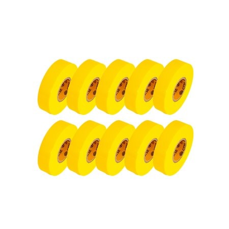 Gtse Yellow Vinyl Electrical Tape, 3/4in x 66ft - Pack of 10, 10PK PVC-400-YLW-10