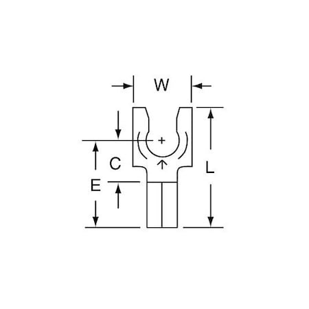 3M Non-Insulated Butted Seam Locking Fork Terminal, 1000PK SS-32-10