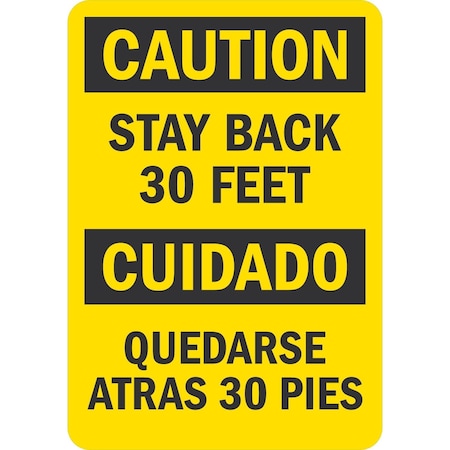Lyle Stay Back 30 Feet / Quedarse Atras 30 Pies, 5x7, Non-Reflective, Yellow  G-16853-ND_5x7
