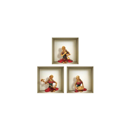 Homeroots Set of Three Anna Niche 3D Square Peel and Stick Wall Decals, 3PK 581067
