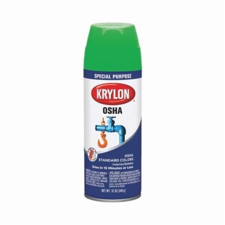 Krylon COLOR PAINT, 16 OZ CONTAINER, LIQUID FORM, SAFETY GREEN, 20 TO 25 SQ-FT COVERAGE 2012