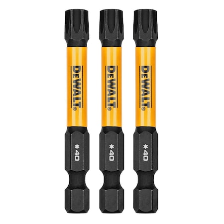 Dewalt FlexTorq Power BitL:2.25", PKG3, BitSize:T40 DWAF2TX40IR3