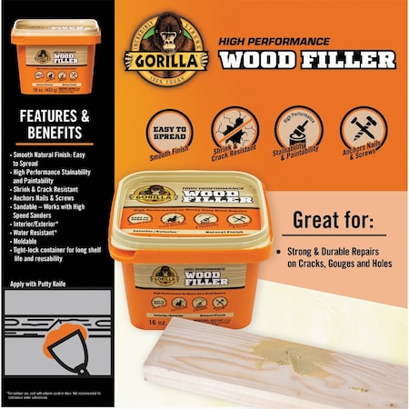 Gorilla Glue 16 Oz. Natural Wood Filler 119452