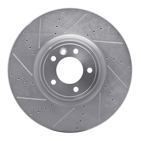 Dynamic Friction Co DFC Brake Rotor - Drilled and Slotted - Silver 631-11029L