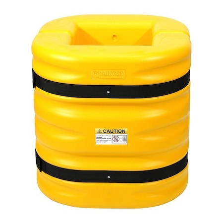 Zoro Select Column Protector, Yellow, HDPE, 12" dia 913NE9