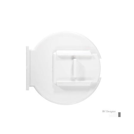 Rv Designer BASIC CABLE HATCH, ROUND, COL WHITE - 4.3IN X 2.3IN (REPLACEABLE LID) B122