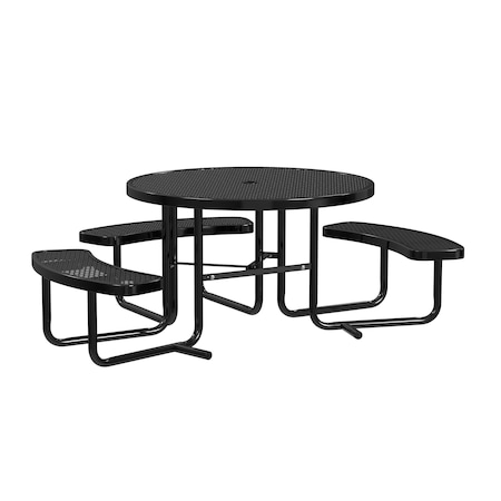 Leisure Craft Round Expanded Table, 46 in, Black T46ROP-ADA-BLACK