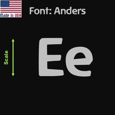 Aacc Self-Adhesive Vinyl Letter: E, Scale: 28 cm. Color: Silver Font: Anders by, 12PK AACC-Anders-UE-Silver-M28x12