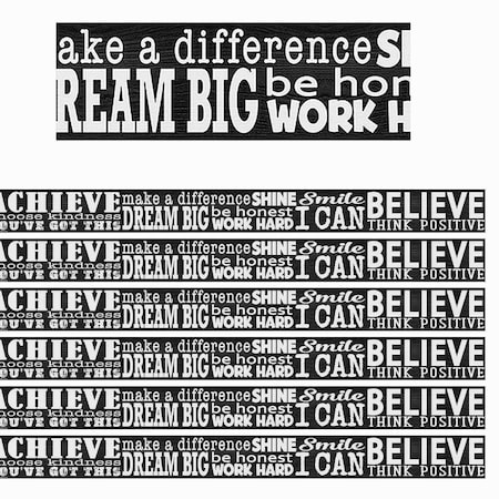 Teacher Created Resources Modern Farmhouse Positive Sayings Straight Border Trim, 35 Feet Per Pack, 6PK TCR8534