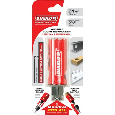 Diablo 1-1/8'' Bi-Metal Hole Saw DHS1125