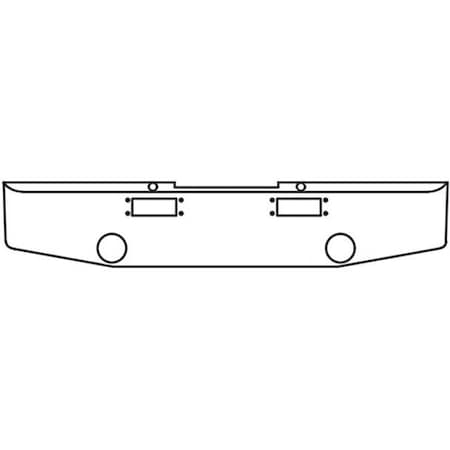Replacement For Peterbilt 359 Year 1984 18In Chrome Steel Standard Taper Bumper W/Mount 2 Round Fog