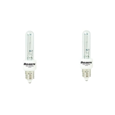 Bulbrite KX Dimmable T3Mini-Candelabra Screw Base E11 Clear Light Bulb, 2 PK 861114