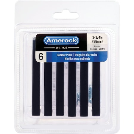 Amerock Metro 3.75'' Matte Black Cabinet Pull, 6PK 6PK37290MB
