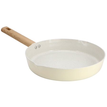 Gibson Home Marbleton Ceramic Nonstick Alumium 11 Inch Frying Pan in Cream 137732.01