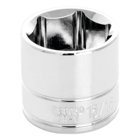 Perform Tool Socket 3/8 In Drive; 15/16 In; Standard; 6 Point; Polished Nickel Chrome Plated; Vanadium Alloy W38030