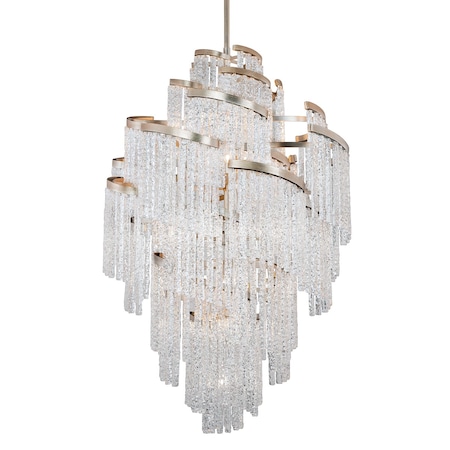 Corbett Lighting Mont Blanc 25 Light Chandelier 44.5 In. Modern Silver Leaf 243-725