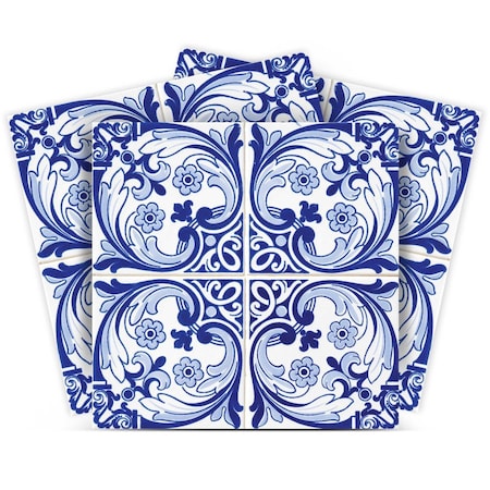 Homeroots 8" X 8" Blue Cloud Peel And Stick Removable Tiles 400109