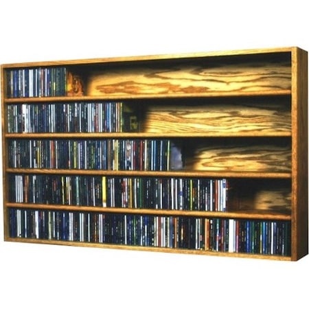 Wood Shed Cdracks Solid Oak Wall or Shelf Mount CD Cabinet Capacity 590 CD s Honey Oak Finish 503-4