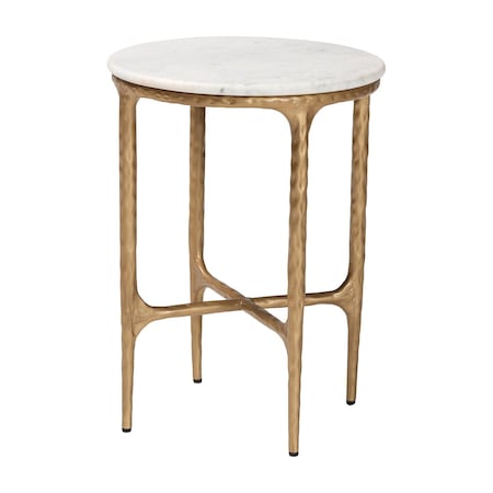 Baxton Studio Akanji Marble End Table, Round 270-14721-ZORO