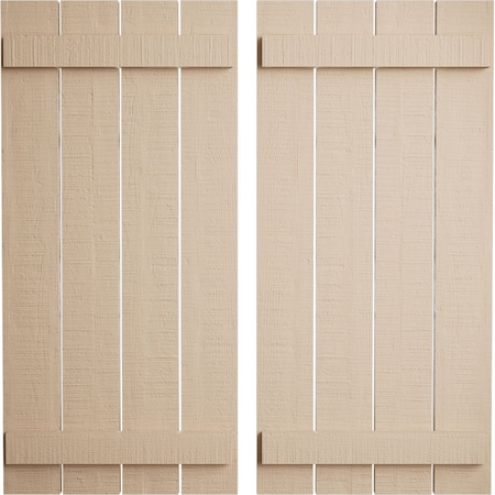 Ekena Millwork Rustic Four Board Spaced Board-n-Batten Rough Cedar Faux Wood Shutters, 23 1/2W x 32H, PR SHUBSS23X32RCPR