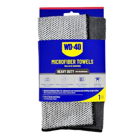 Wd-40 Heavy Duty Metalized Microfiber Towel - Gray Color - 1 Pack L40200