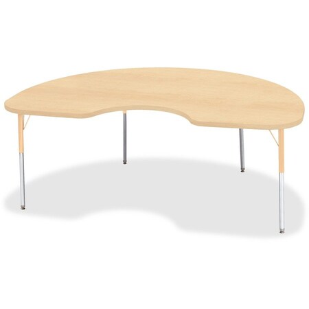 Jonti-Craft Berries Kidney Activity Table, 48 in. x 72 in., A-height, Maple/Maple/Camel 6423JCA251