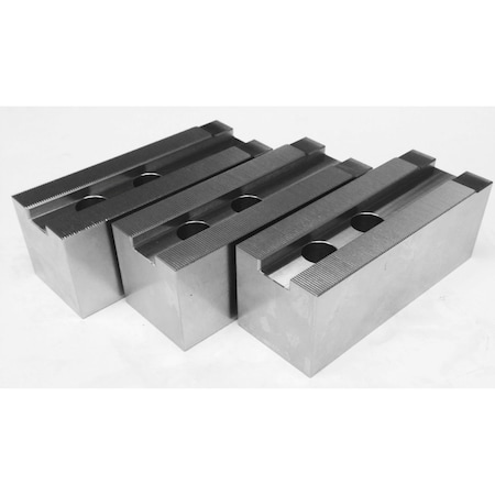Taiki Taiki 15" 1.5mm X 60 Degree 3 Piece Flat Type Steel Soft Jaw Set 3900-4695