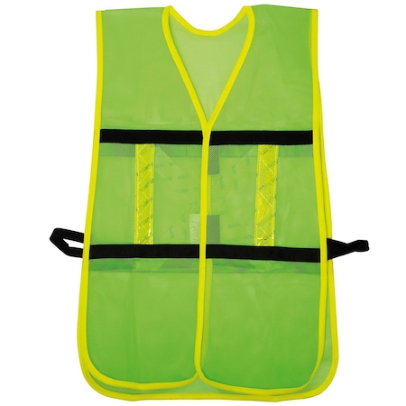 Surtek Safety Vest Polyester Mesh With Double Hook Adjustment Green One Size 137492