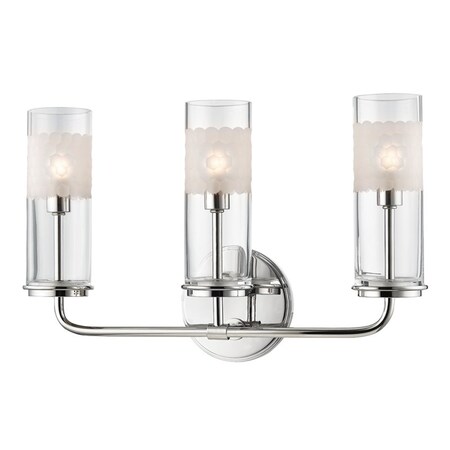 Hudson Valley Lighting Wentworth 3 Light Bath And Vanity 16.25 In. Polished Nickel 3903-PN