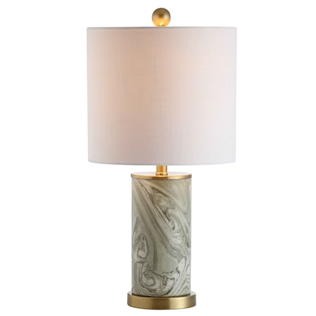 Jonathan Y Swirl 20.5" Ceramic LED Table Lamp, Gray/Green JYL3012A