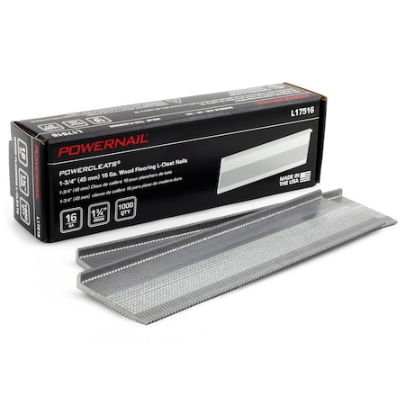 Powernail Collated Flooring Nail, 1-3/4 in L, 16, L-Head Head, 1000 PK L17516
