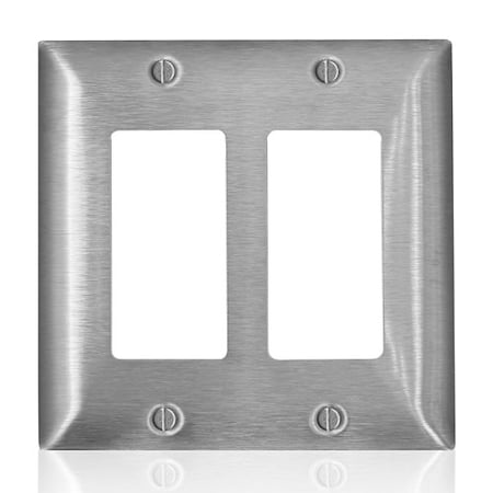 Leviton Wall Plate, Toggle, Stainless Steel SLJ62-C