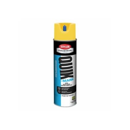 Krylon Industrial Quik-Mark, APWA Water-Based Inverted Marking Paint, 12oz Aerosol, Utility Yellow, 12PK 425-A03801004