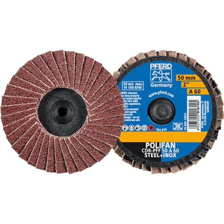 Pferd 2'' POLIFAN Mini Flap Disc - Flat - Aluminum Oxide - 60 Grit 42913