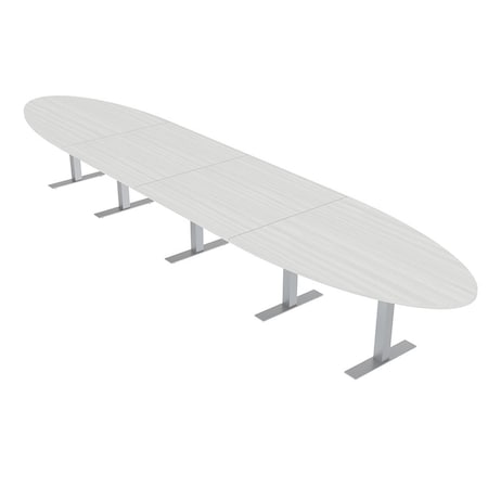 Skutchi Designs 20ft Conference Table With Power Unit | 18 Person Modular Oval Meeting Table | Harmony Series HAR-OVL-48X240-T-WA7976-NA