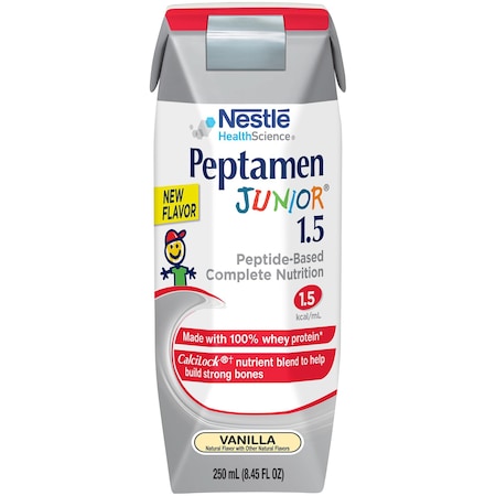 Peptamen Junior 1.5 Vanilla Pediatric Oral Supplement / Tube Feeding Formula, 8.45 oz. Tetra Prisma, 24PK 00098716855359