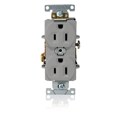 Leviton Dup Rec 15A 125V Self-Gr Gry L5262-GY