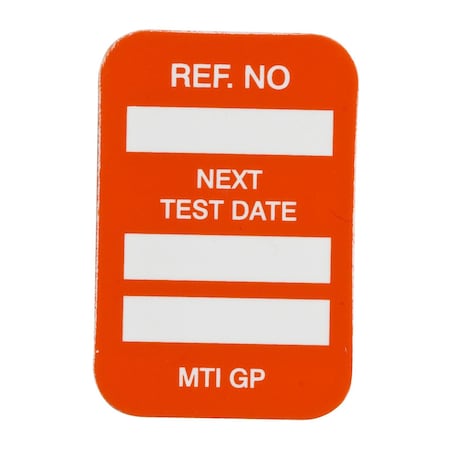 Brady MICROTAG Next Test Date Inspected Inserts, White on Orange, 1.25in H x 1.25in W, 100PK MIC-MTIGP O